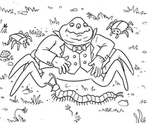 Dapper monster with spiders
