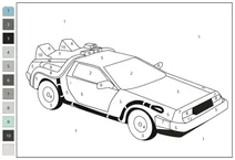Delorean dmc-12 — машина часу — розфарбуй за номерами
