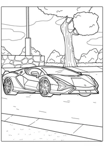 Розмальовка ««Деталізований Ламборгіні Aventador»»: роздрукувати, завантажити