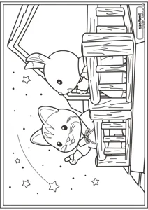 Розмальовка «Діти Sylvanian – астрономи»: роздрукувати, завантажити