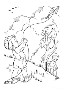 Children launch a snake