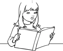 Дівчинка читає книжку