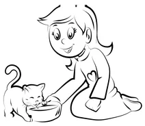 Дівчинка та її кошеня