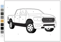 Dodge ram — розфарбуй за номерами
