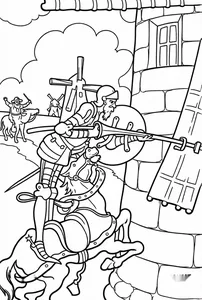 Don quixote attacking windmills