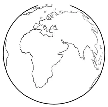 Earth globe with continents