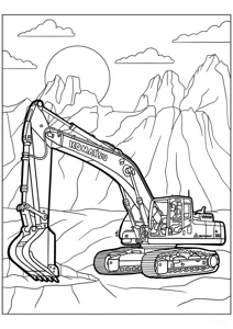 Розмальовка ««Екскатор Komatsu»»: роздрукувати, завантажити