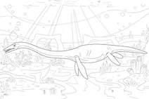 Elasmosaurus underwater scene