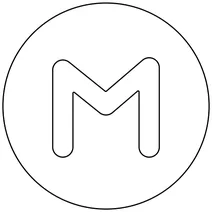 Емодзі букви «m» у колі