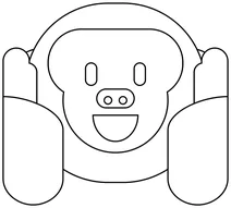 Emoji мавпи, яка не чує зла