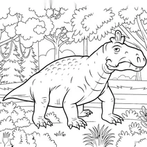 Estemmenosuchus mirabilis in the forest