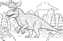 Feathered tyrannosaurus rex in forest