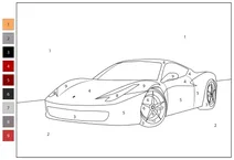 Ferrari 458 — розфарбуй за номерами