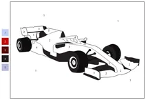 Ferrari f1 — розфарбуй за номерами