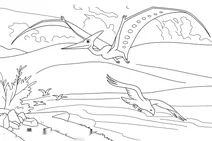 Flying pteranodon