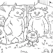 Furry monsters at the haunted house