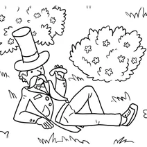 Gentleman relaxing at garden party