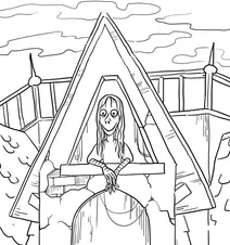 Ghost girl at the haunted house