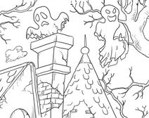 Ghosts at the haunted house