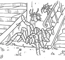 Giant spiders at the haunted house