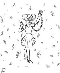 Girl celebrating mardi gras
