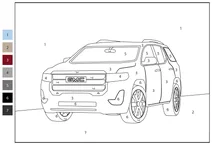 Gmc acadia — розфарбуй за номерами