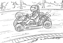 Go kart racer on track