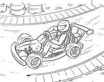 Go-kart racing on track