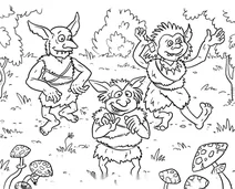 Goblins dancing in the forest