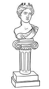 Greek museum statue on pedestal