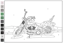 Harley davidson — розфарбуй за номерами