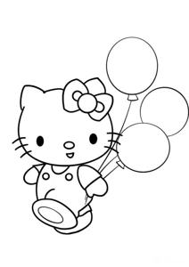 Розмальовка «Hello Kitty та повітряні кулі»: роздрукувати, завантажити