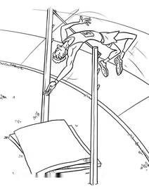 High jump athlete at stadium