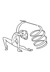 Gymnast with ribbon