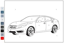 Honda civic — розфарбуй за номерами