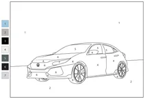 Honda civic type r — розфарбуй за номерами