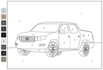 Honda ridgeline — розфарбуй за номерами