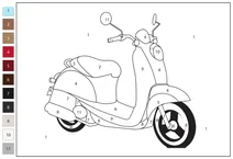 Honda scoopy — розфарбуй за номерами