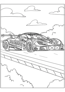 Розмальовка ««Гонковий автомобіль Макларен 720S GT3»»: роздрукувати, завантажити