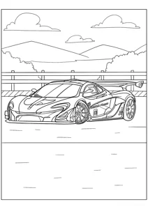 Розмальовка ««Гоночний McLaren P1 GTR»»: роздрукувати, завантажити