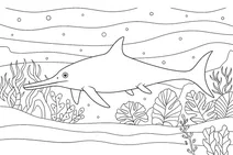 Ichthyosaurus underwater scene