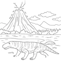 Inostrancevia by the volcano