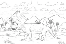 Inostrancevia latifrons in prehistoric landscape