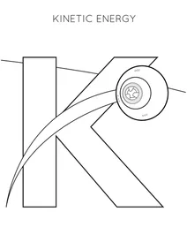 K — кінетична енергія