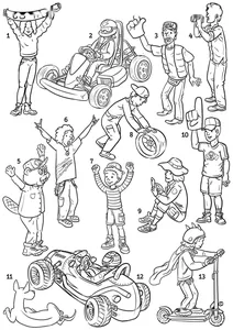 Kart racing find and color worksheet