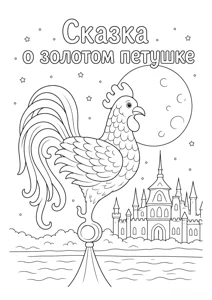 Розмальовка ««Казка про золотого півника»»: роздрукувати, завантажити