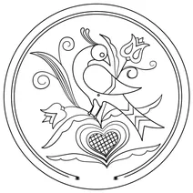 Хекс-знак із декоративною пташкою