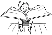 Хлопчик із задоволенням читає книгу