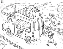 Kids chasing ice cream truck