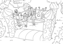 Kids party on a bouncy castle